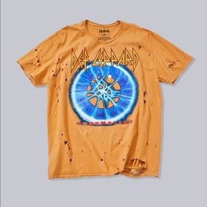 oversized distressed def leppard tee shirt